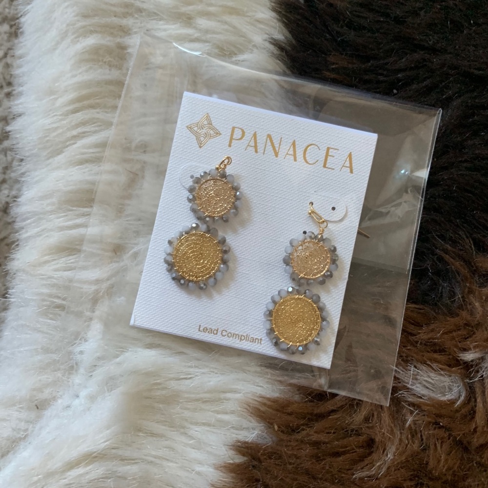Two circle dangle earrings